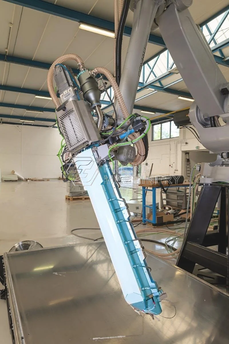 Vertical plastic extruder 3D printer head for robotic arm use