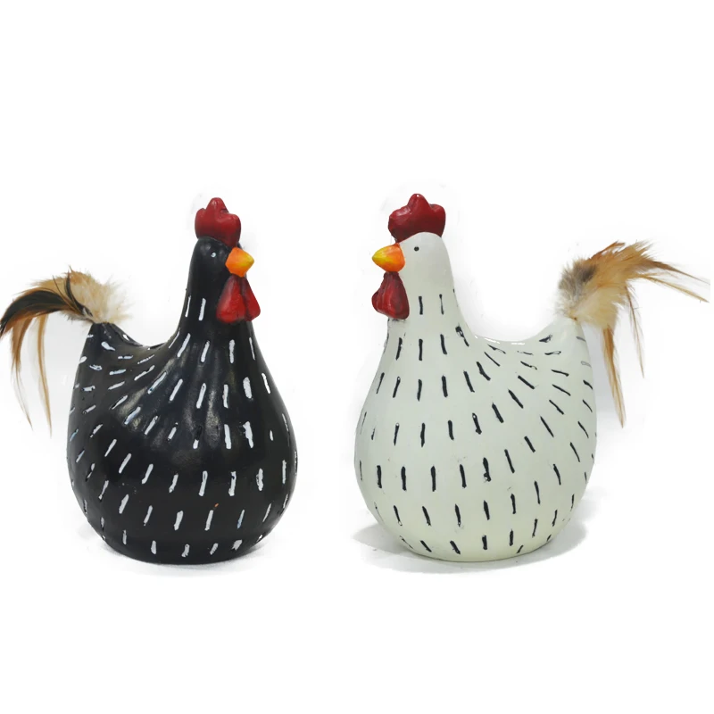 
Creative Home decoration Black white pottery hen statue Interior Nordic home decoration 