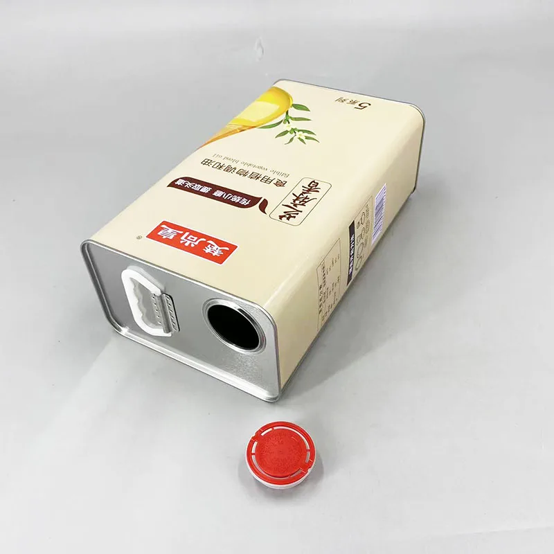 custom Empty Tinplate can Metal Container 5Litre Virgin Edible Oil Tin Can Food Grade oil Packaging tin for olive oil