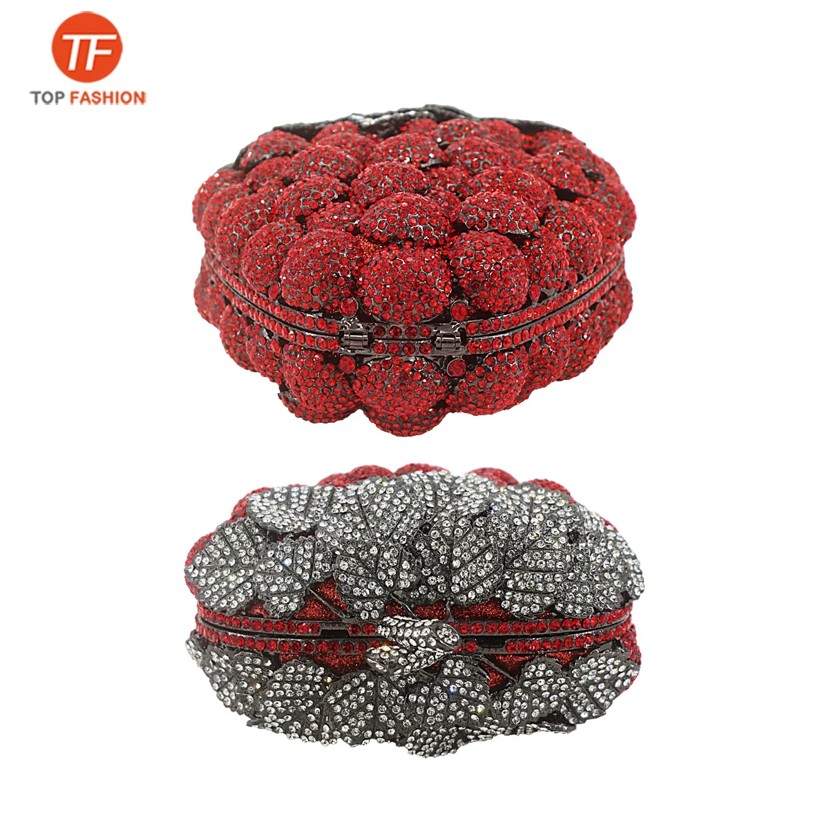 
2020 New Designer Luxury Crystal Fruit Grape Clutch Purse Women Evening Party Bags 