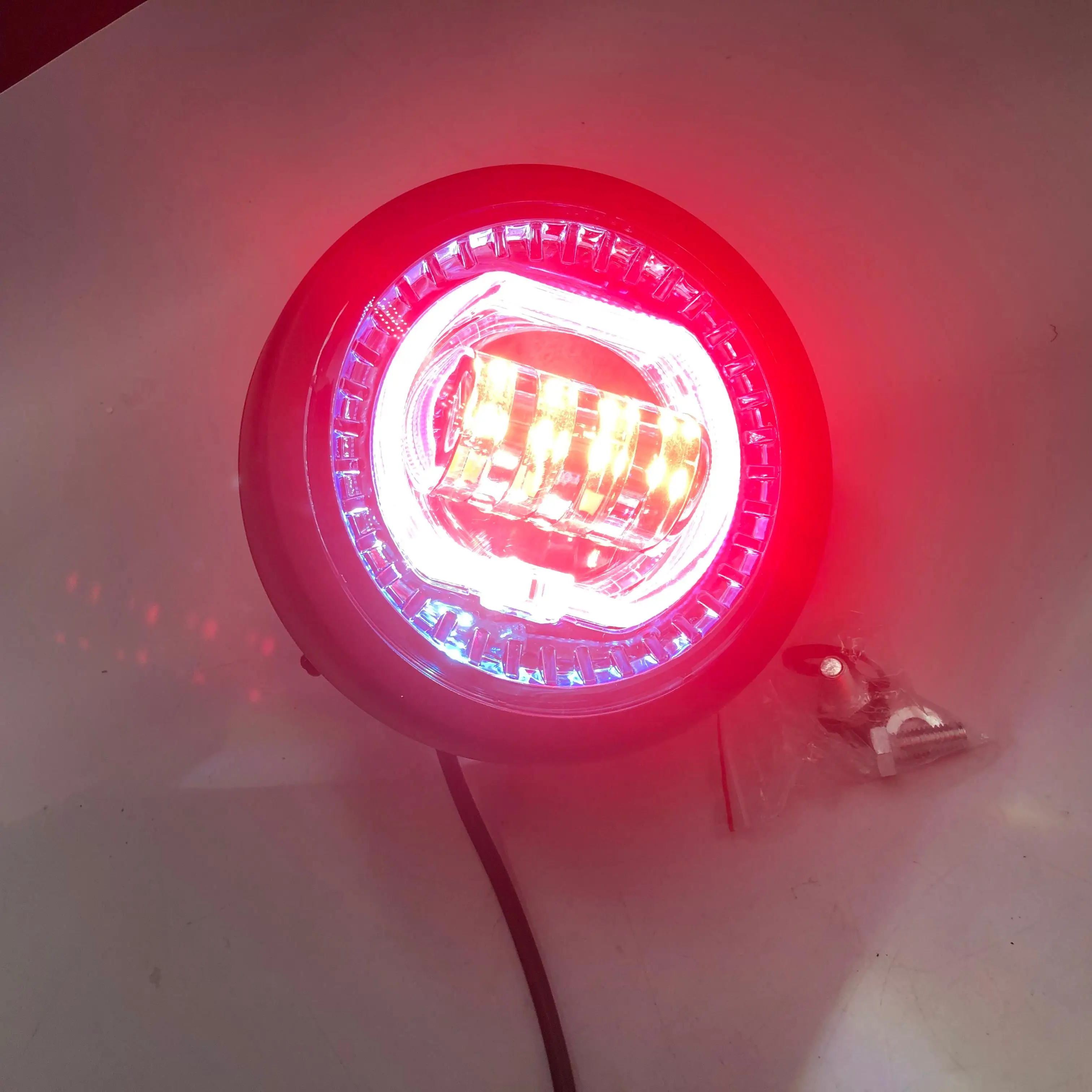 electric bike scooter tricycle frontlight ATV UTV LAMP 12-80V 5pin diameter 16.5cm with metal SHELL AND install mount