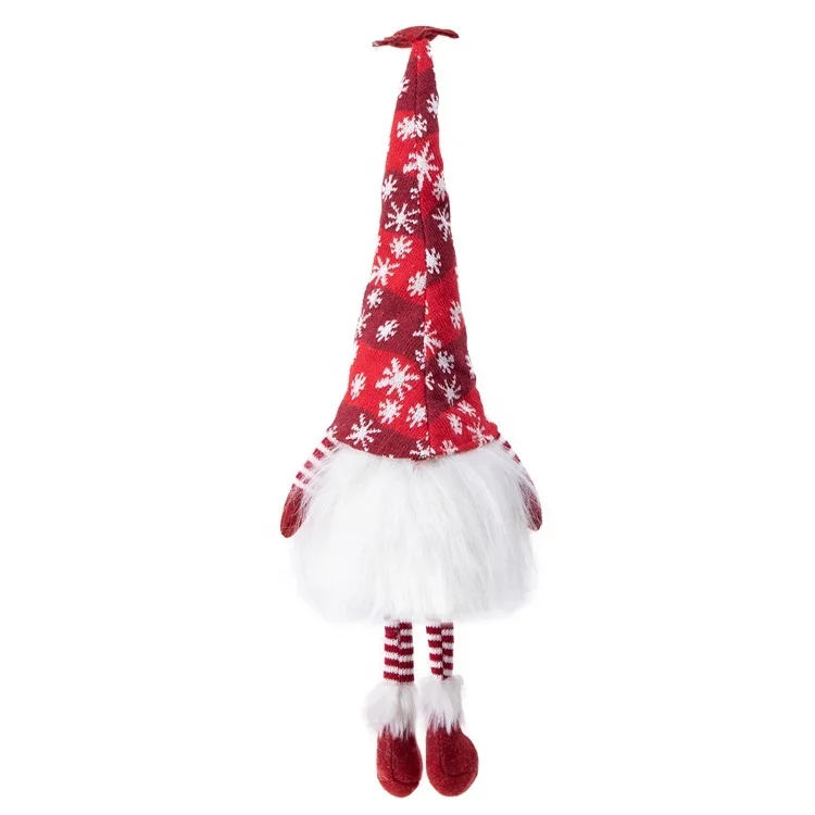 COPYRIGHT Hot selling LED function lighting 20 inch sitting santa tomte xmas plush doll gnome christmas with dangle legs