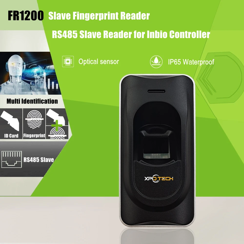 FR1200 Waterproof IP65 Smart Security Door Access Control Proximity RFID Card RS485 Slave Biometric Fingerprint Reader