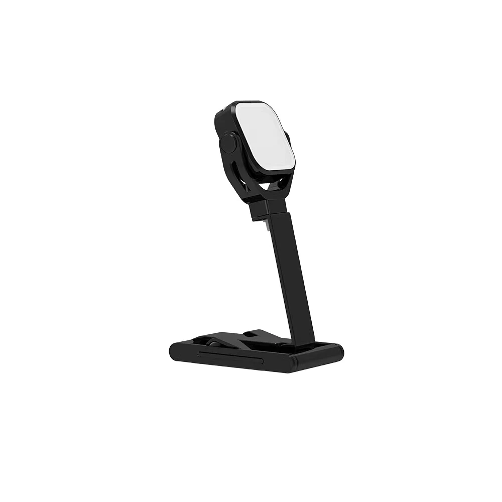 LED Dimmable Desk Mini Cell Phone Stand Holder With Ring Fill Light Metal Adjustable Fold Mobile Accessories Phone Stand