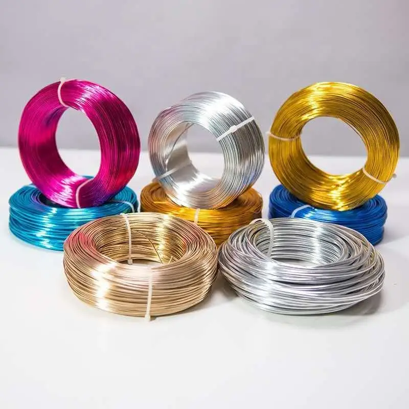 3.5mm Bright Gold Colored Anodized Artistic Round Aluminum Craft Wire For Jewelry Soft Wire