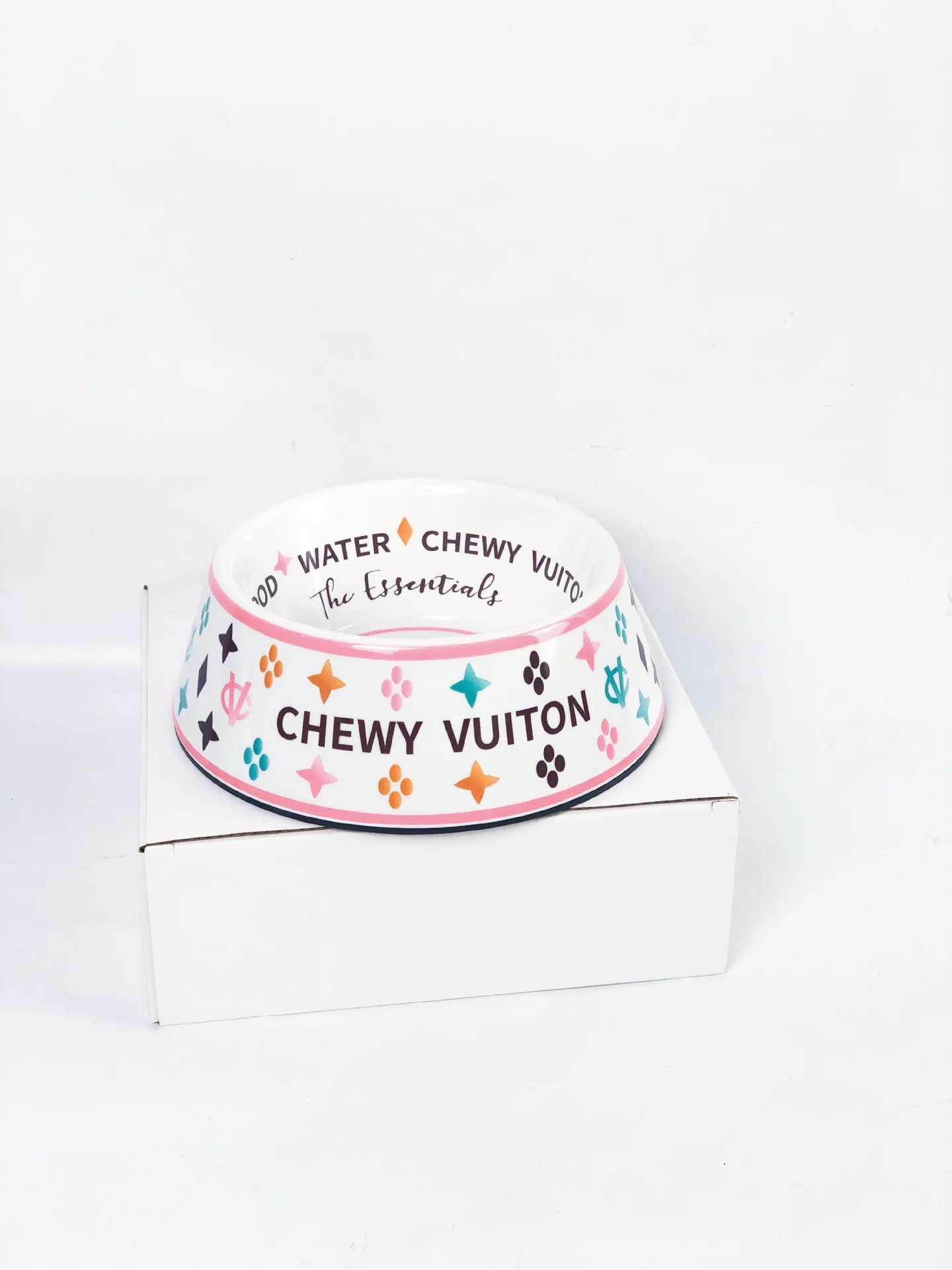 Wholesale Pet Supplies Melamine Luxury Designer Round Puppy Dog Food and Water Bowl