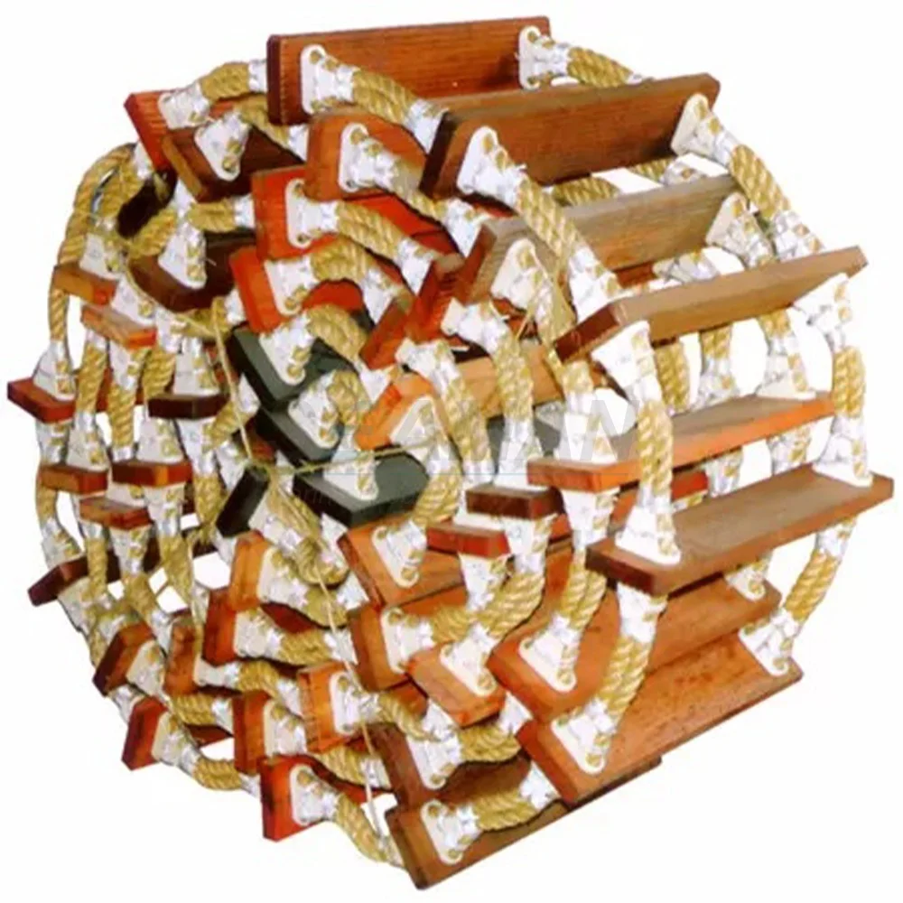 CCS Marine Embarkation Ladder Boat Safety Ladder Wood / Aluminium Rope Ladder for port, dock ,boat