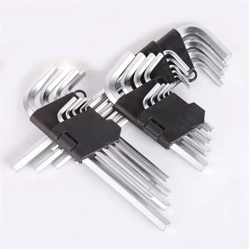 Wholesale 9 PCS Metric L Type Hex Key Set High Quality Allen Key Hex Wrench Hardware Tools G127