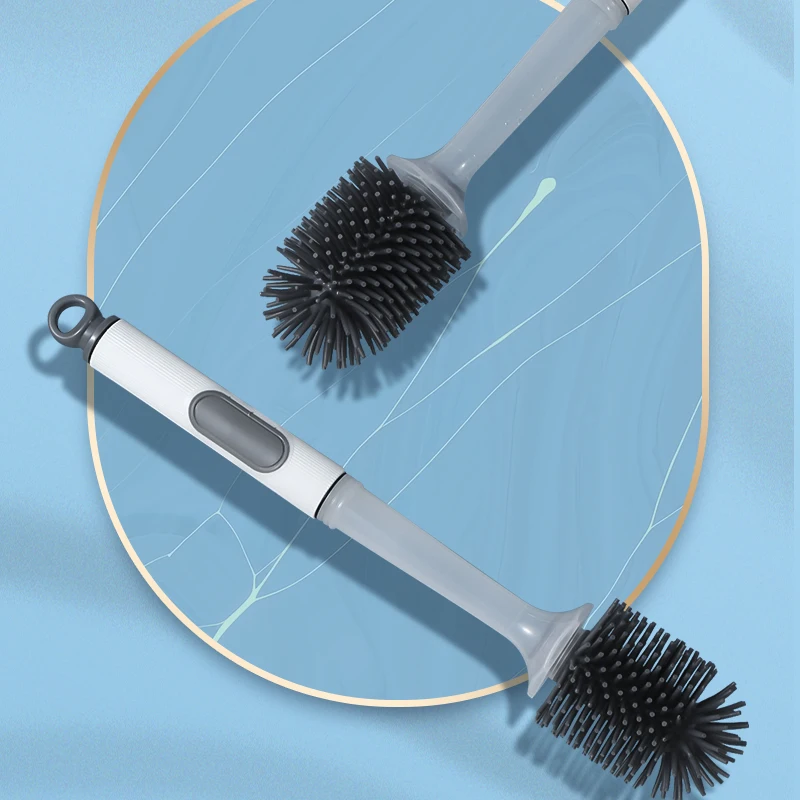 In 2023  a new  TPR silicone circular scrubbing liquid toilet brush ,with a bathroom cleaner bracket and wall mountable