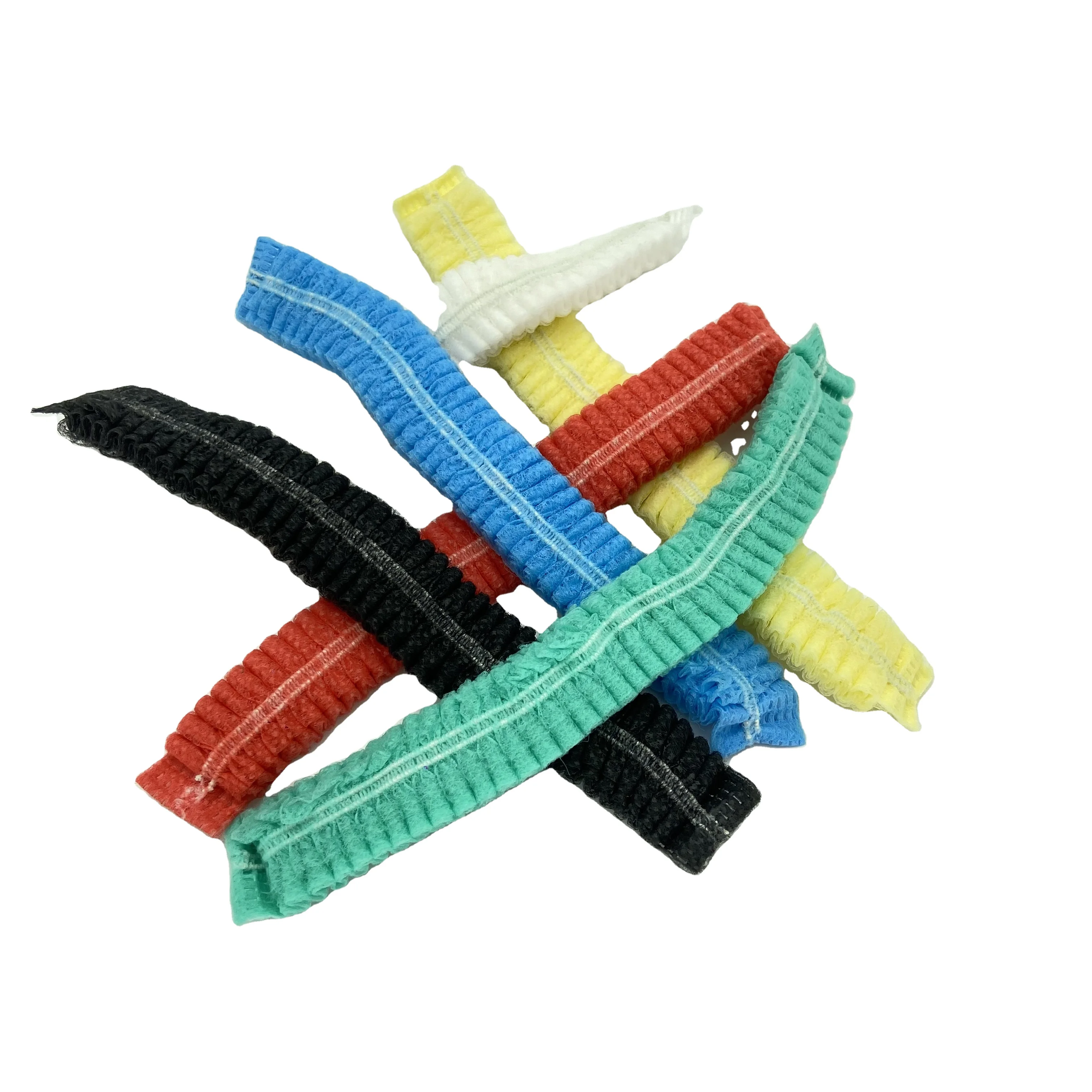 Disposable PP Non Woven Strip Clip Bouffant Head Cover Hair Net Surgical Doctor Hat Round Mob with High Quality