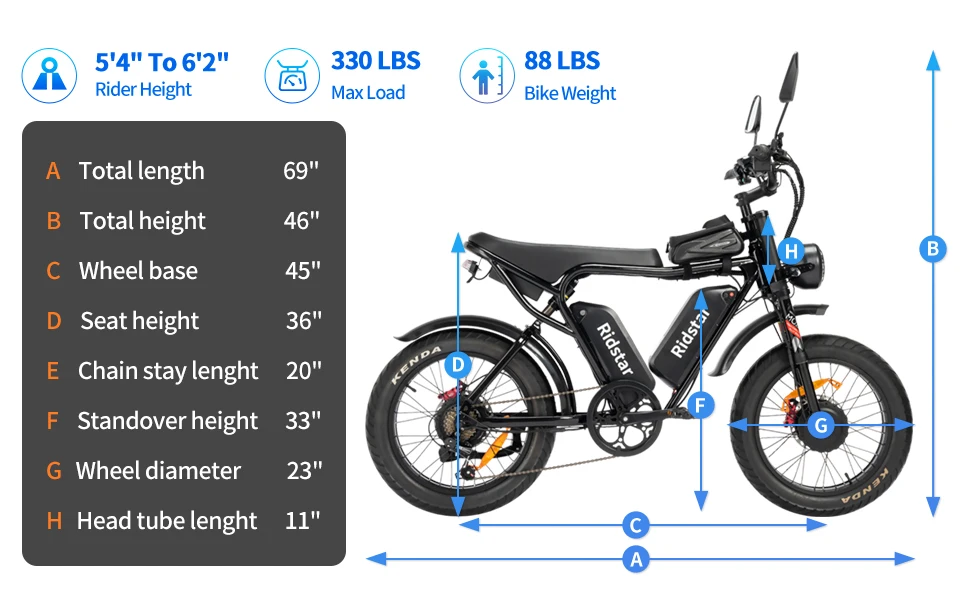2000W Electric Bike Adults 20' City Ebike High-Speed 7 Speed Electronic Double Battery 7 Speed Electronic Fat Lithium Battery