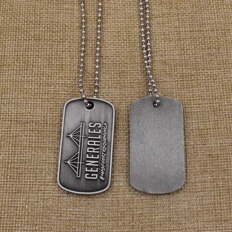 Free sample custom your own logo metal dog tag pendant with ball chain