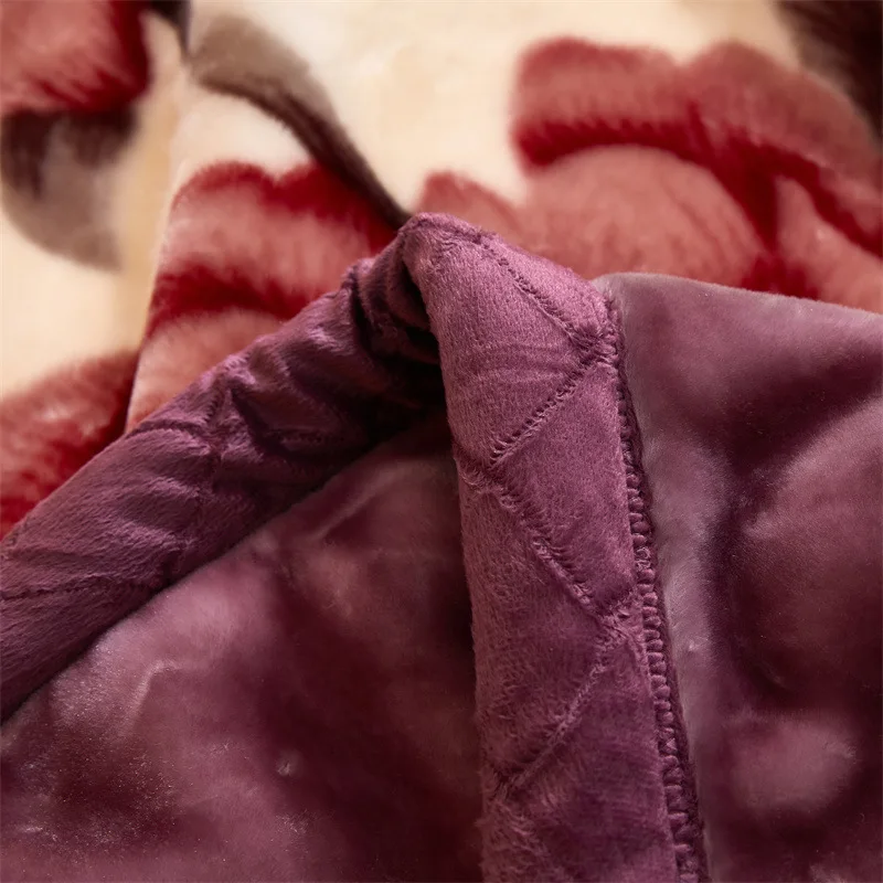 Double Thick Chunky Soft Fleece Plush Bed Blanket Thicker Warming Raschel Blankets Home Solid Pattern Throws Portable Winter Use