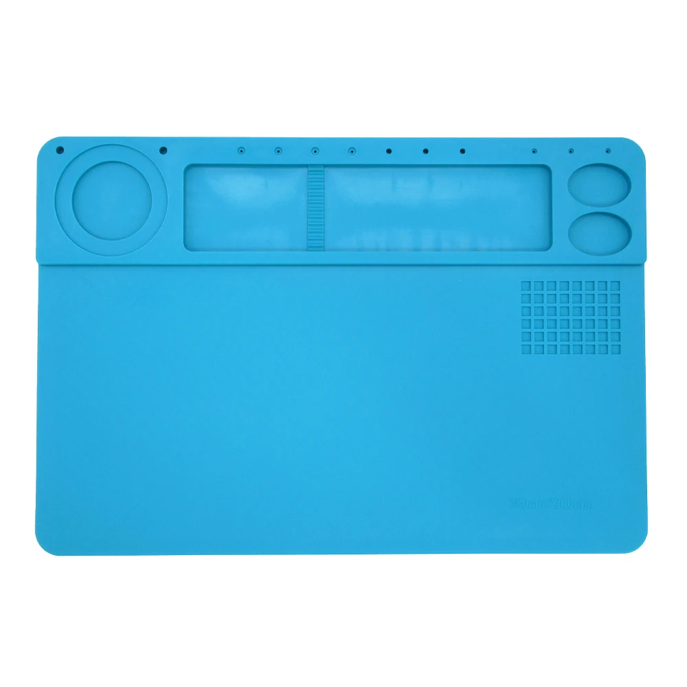 
TE-602 380*260MM BGA Magnetic Heat Insulation Repair Tools Pad Desk Mat Cellphone Soldering Silicone Mobile Phone Repair Mat 