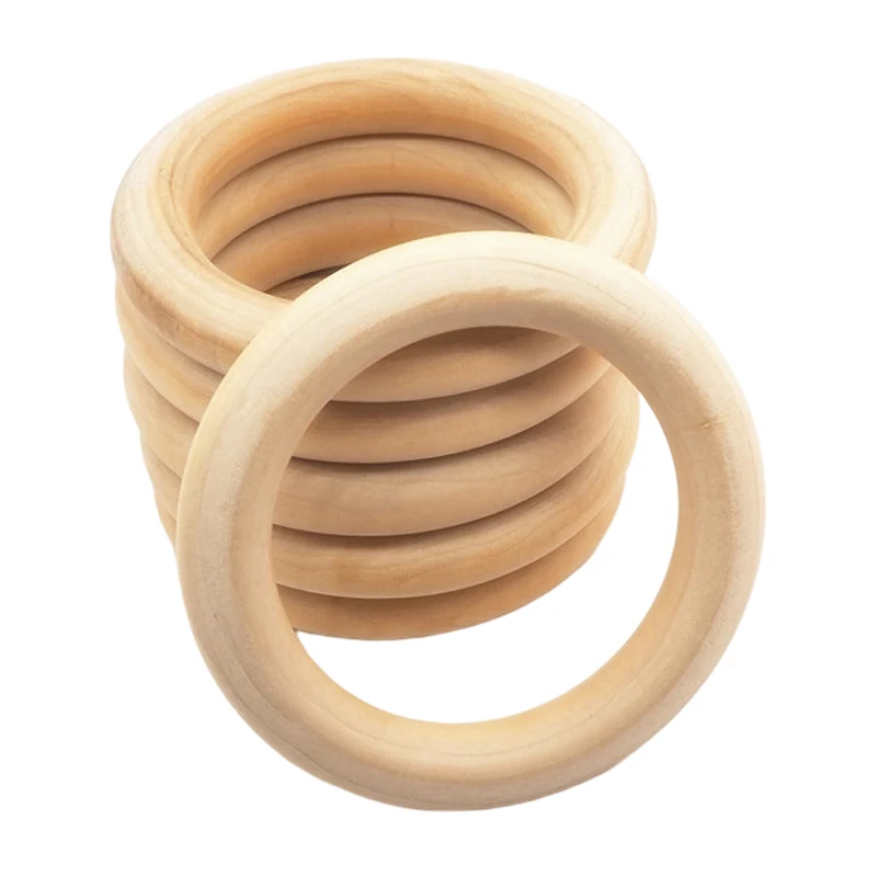 Оптовая продажа экологически чистых органических 100 мм детских деревянных поделок из клена для самостоятельного изготовления ювелирных изделий Кольцо из натурального дерева
