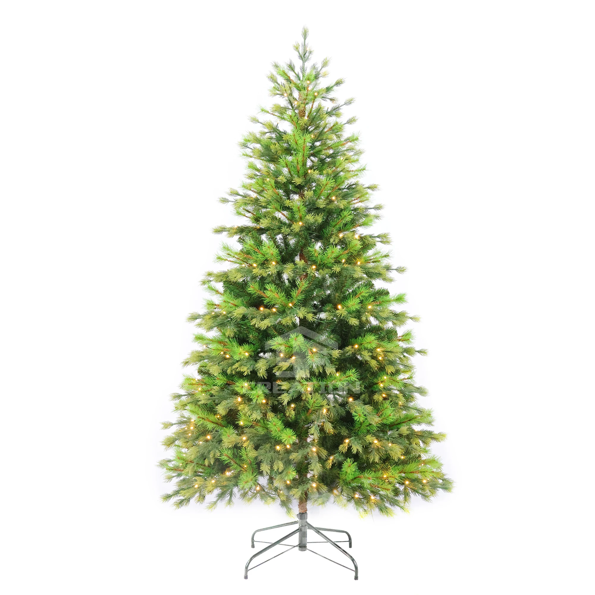 YFCreation New Year Green PVC PE Mixed Artificial Christmas Tree Pre Lit Home Decoration 2023 Navidad Xmax Tree