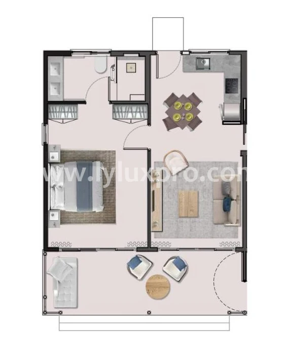 Easy assembly single storey hotel building prefabricated beach resorts villa, luxury room built on the mountain