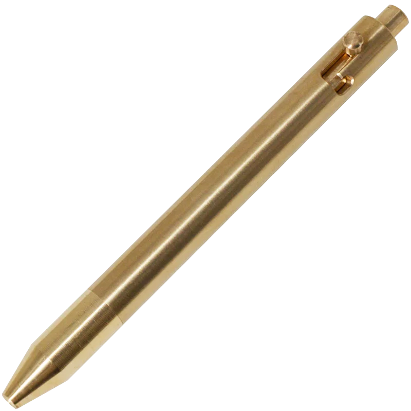 JXT Manufacturer Customized Titanium Bolt Action Tactical Brass Pocket Pen with Non-Slip Grip EDC Office Business Writing Pen