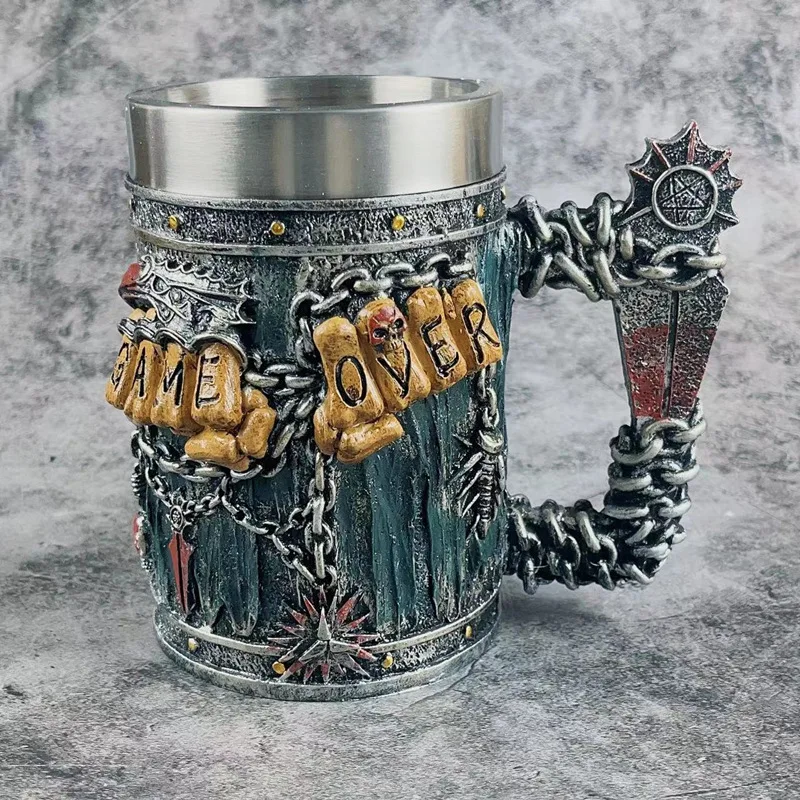 Huaqi MAA03 кружка смерти Готическая игра над becher viking tank bar пивная из нержавеющей стали с двойной стенкой