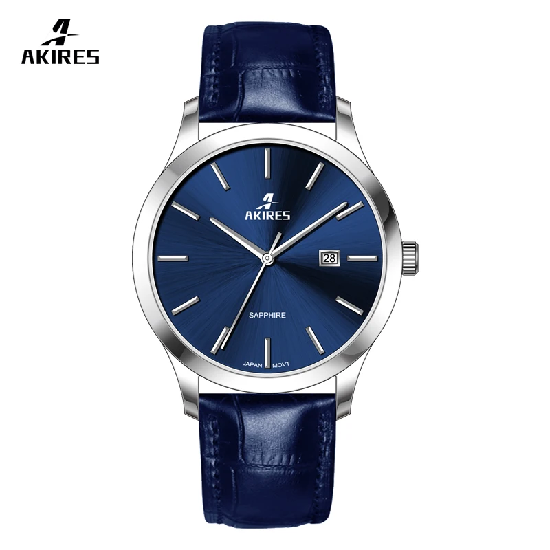 custom logo men wrist watch brand Akires fashion private label  watches Belt high quality quartz watch