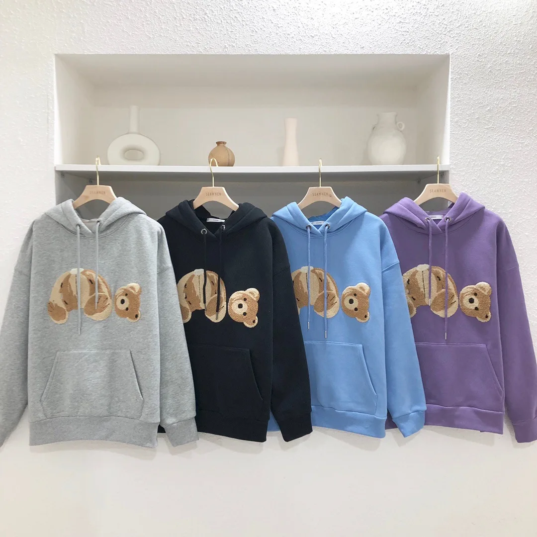 
Low MOQ for OEM ODM Chenille Bear Patch Unisex Chenille Patch Custom Chenille Hoodie 