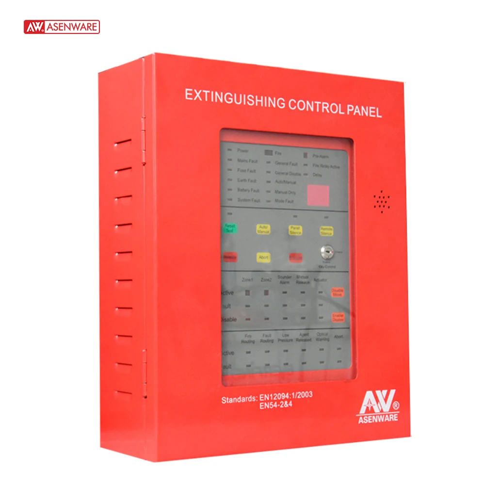 4 Zone Fire Detection Intelligent Gas Extinguisher Control Panel