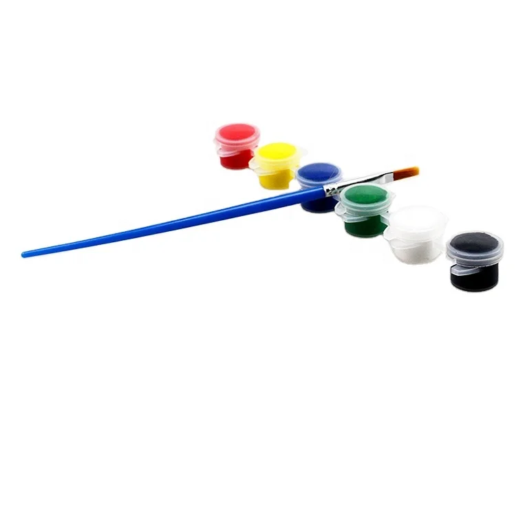 hot sale 6 strip non toxic acrylic color paint 3ml eco friendly paint pot strip