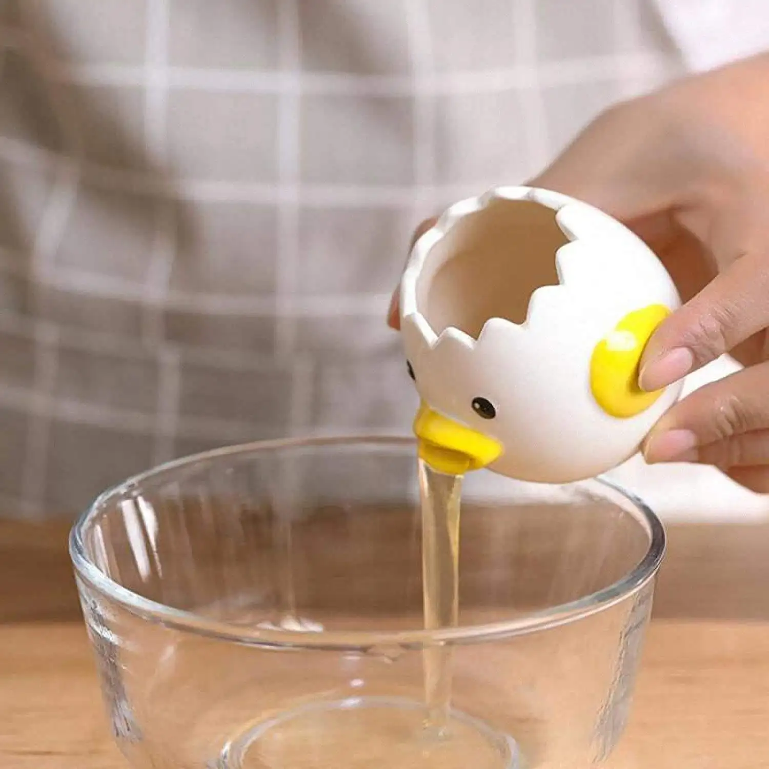 Cute Ceramics Vomiting Chicken Egg Yolk White Separator Practical Household Small Egg Filter Splitter Kitchen Gadget
