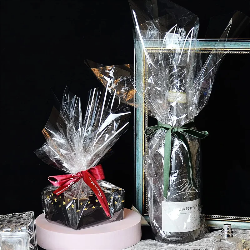 Wholesale Transparent Bopp Film Roll LDPE Soft Clear Plastic Wrap for Flowers Gift Casting Processed Cellophane Wrapping Film