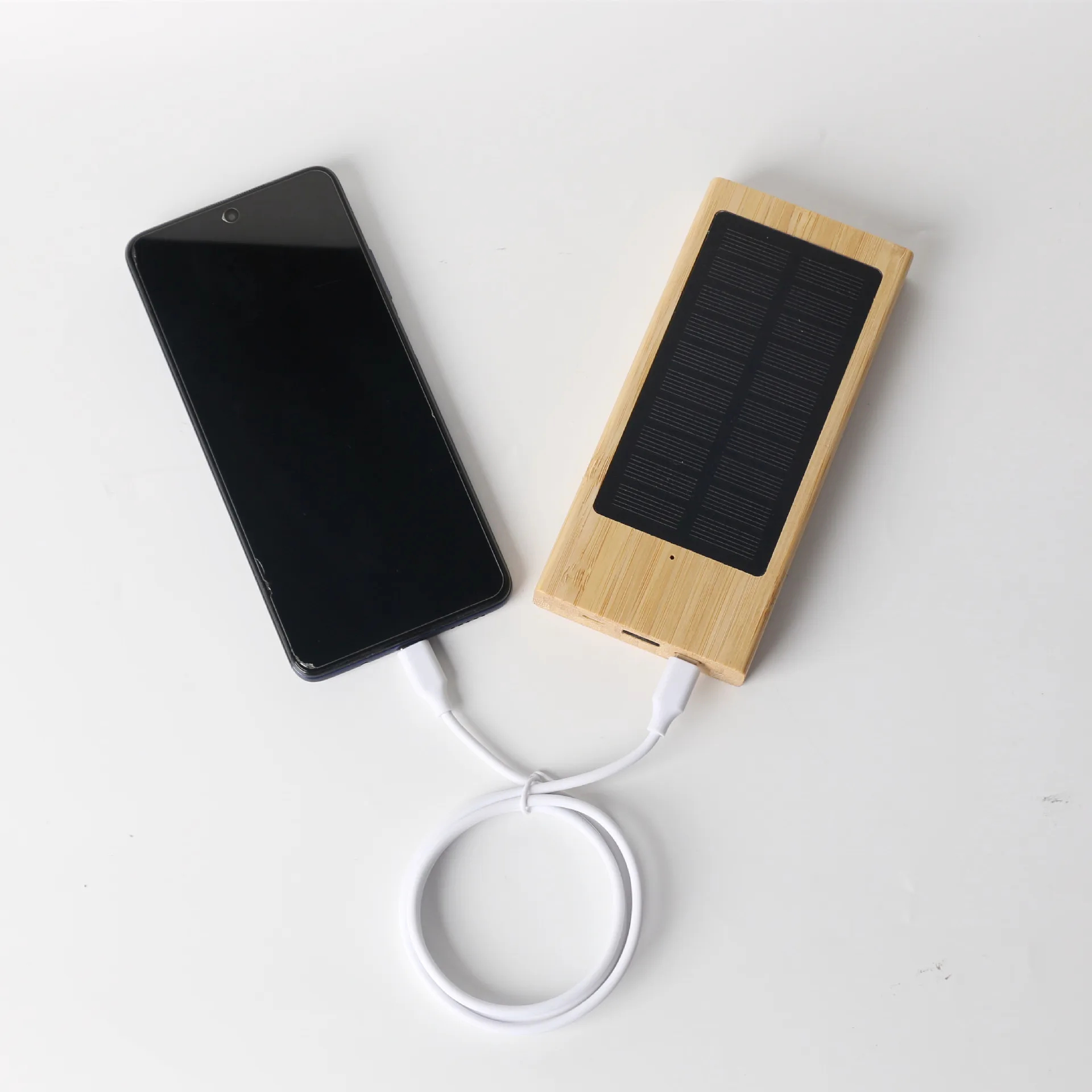 zhusuan- Outdoor 10000mAh Portable Solar Mobile Power Bank Wooden Design with Lithium Ion Battery MPPT Controller Powered Solar Panel