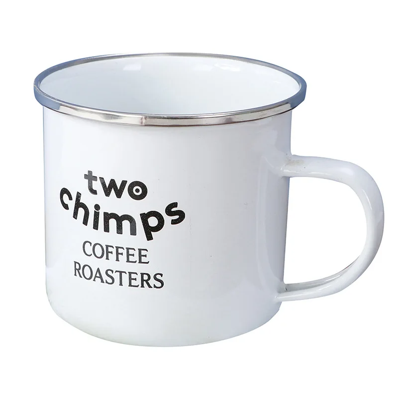 GZYSL Enamelware custom Gift Use Christmas 350ml 500ml classic metal White enamel cup camping coffee milk Tea mugs cups