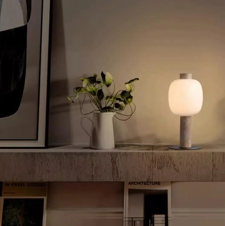 Modern simple bedroom study bedside lamp hole stone lamp designer table lamp