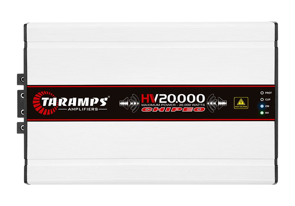 Taramps Hv 20.000 Chipeo Class D 20.000 Watts Rms Anti-short Circuit Protection 164VDC at  0.5 Ohm-13 batteries high voltage amp