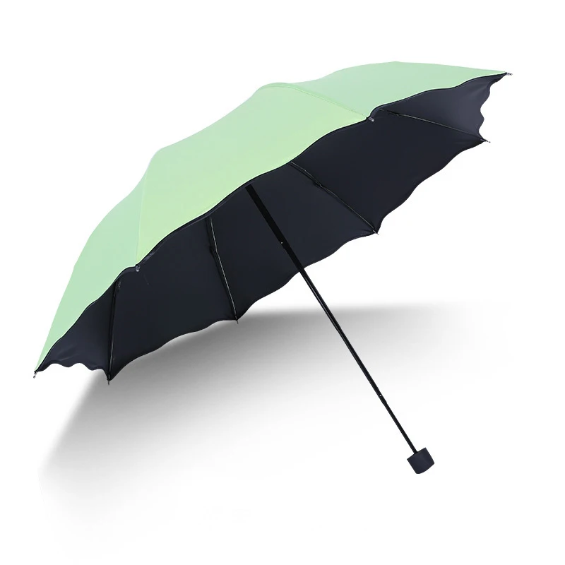 Yubo 21 inch 3 Folding Magic Umbrella Flower Printing Small Promotional Cheap Changing Color When Wet Umbrella Paraguas