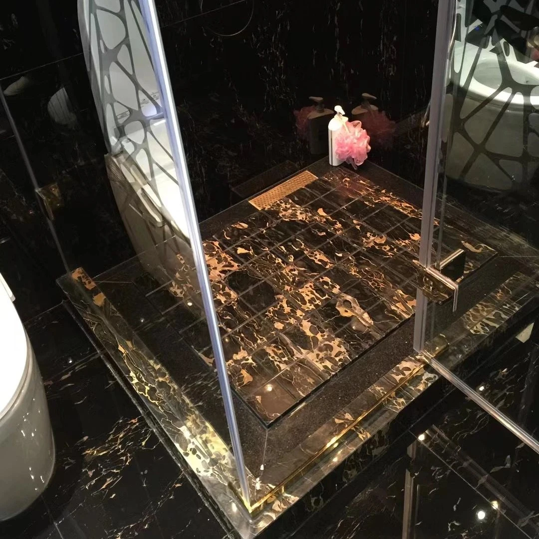 rectangular geometry groove natural travertine glazed hexagon elongated marble marbre noir mur