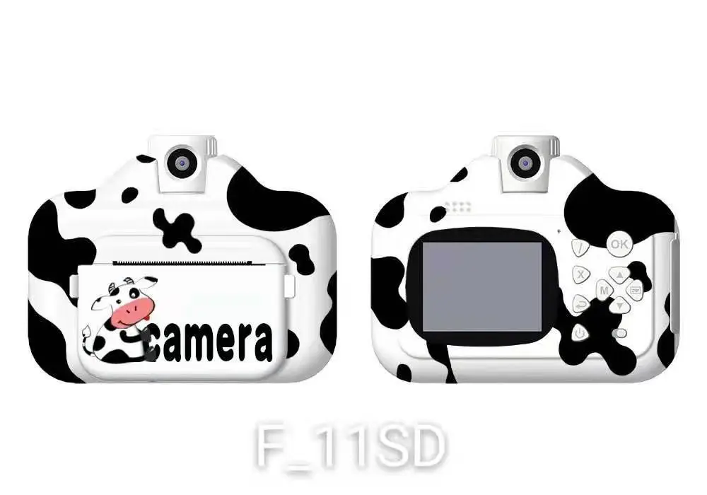 Cow color Digital ready to Print Kid Camera with 1080P resolution diy digital print kid camera thermal printer shipping label