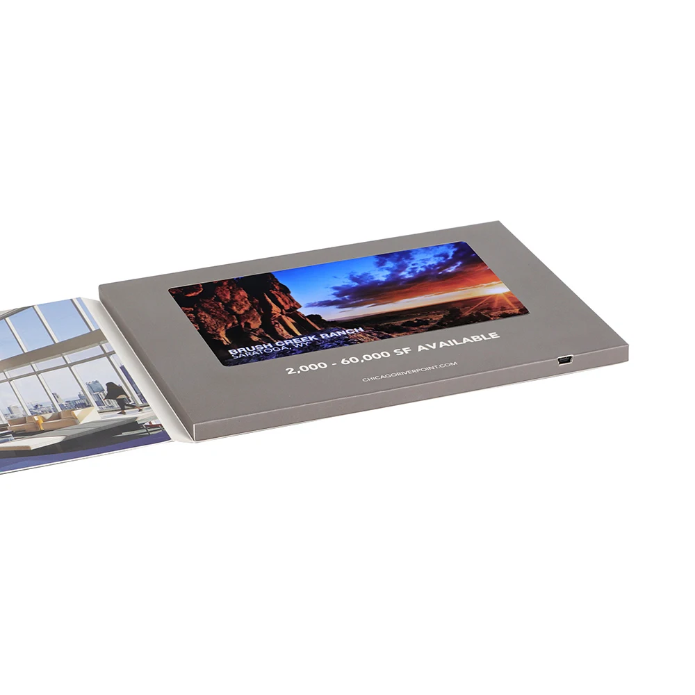 
7 inch A5 gift printing mailer components advertising blank box LCD Chinese homemade video brochure 