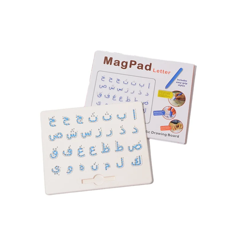 Arabic Magnetic Tablet for Kids STEM Toys Magnetic Drawing Magpad Arabic Letters Writing Board Educational Gift Box Packaging