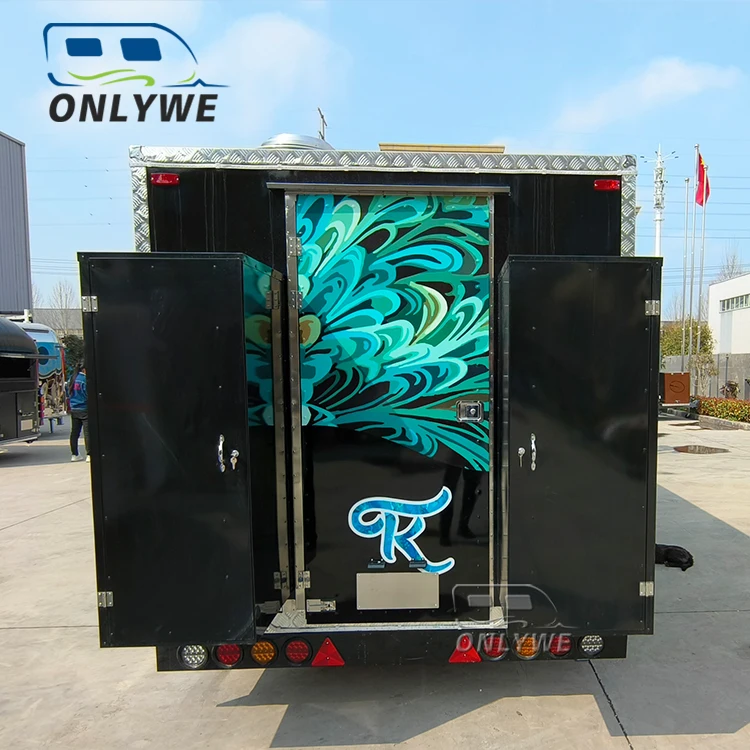 Commercial 16 FT Square Mobile Food Truck Trailer Fully Equipped Australia Standard Certificate Concession Trailer For Sale