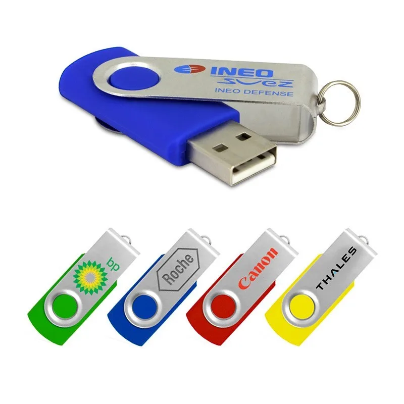 Swivel USB Flash Drive Bulk 2GB 4GB 8GB 16GB 32GB 64GB 128GB 256GB Custom Logo Pendrive Gifts 2.0 3.0 Personalised USB Stick