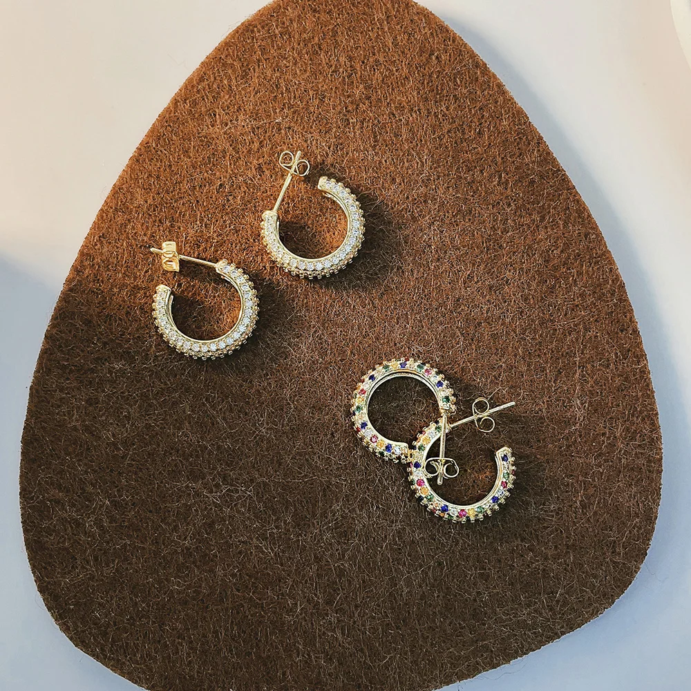 New design simple cz stud earrings hot sale fashion earrings 2019