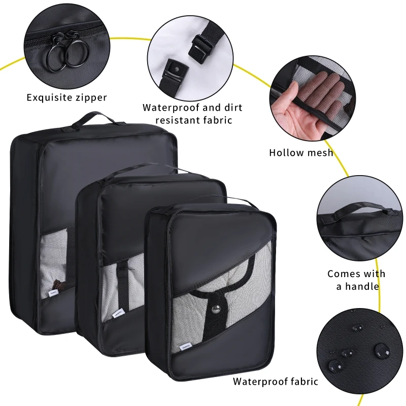 Wholesale new multi-function 7 pcs pack clothes organizer waterproof travel luggage organizer set with women packing cubes