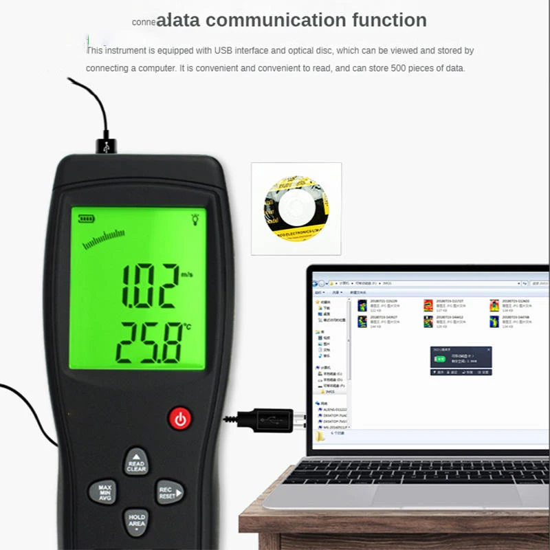 Function of Air Flow Meter Velocity Measurement Sensor Anemometer Price Professional Instruments