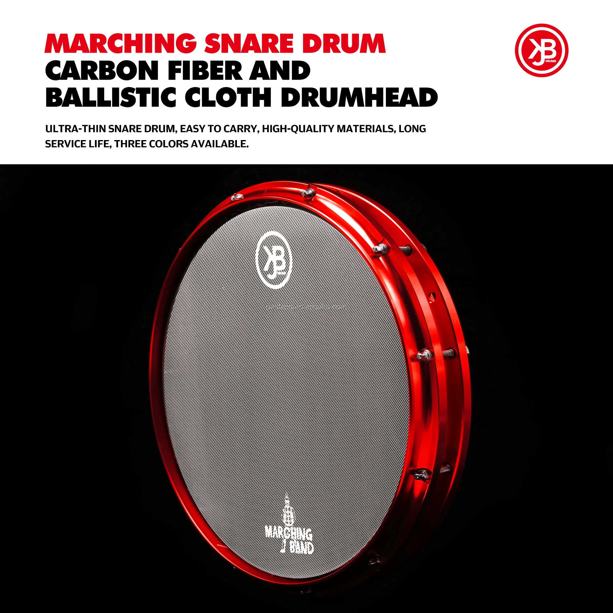 JOBEKY Fast Shipping Portable 16' Marching Drum With Single Drum Skin For Drummer High Quality Ultrathin Snare Drum In Stock