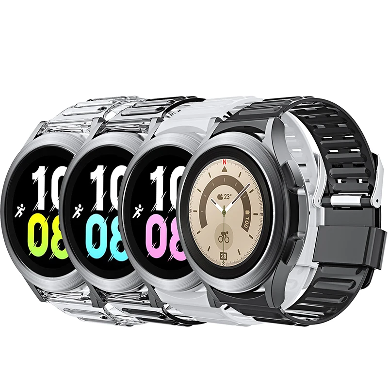 New TPU Watch Strap For Samsung Galaxy Watch 5 Stainless Steel Buckle Strap For Samsung Watch 5 Pro