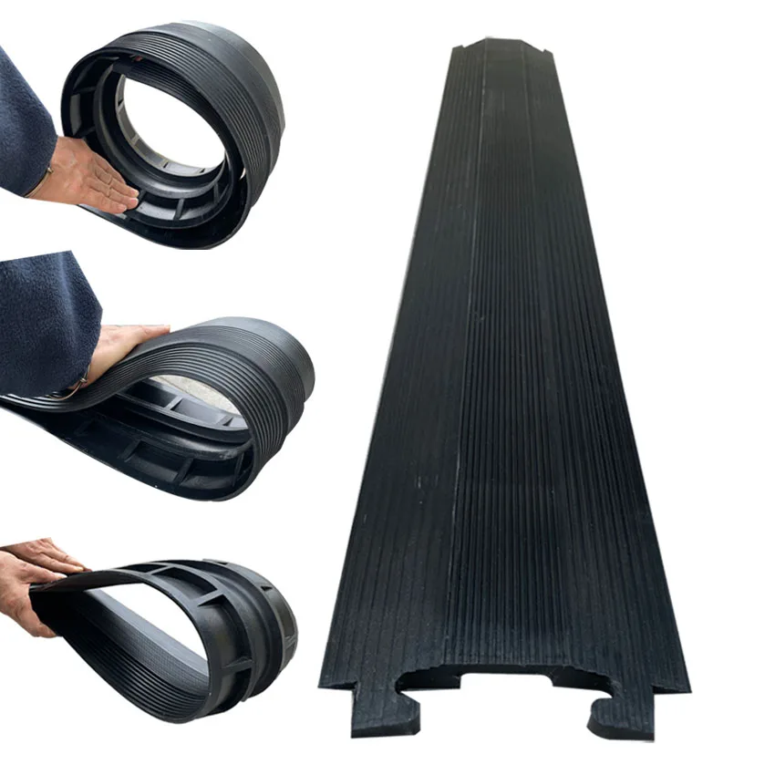 China Sale Black Reflective Industrial Speed Hump Cable Cover For Car Motorcycle