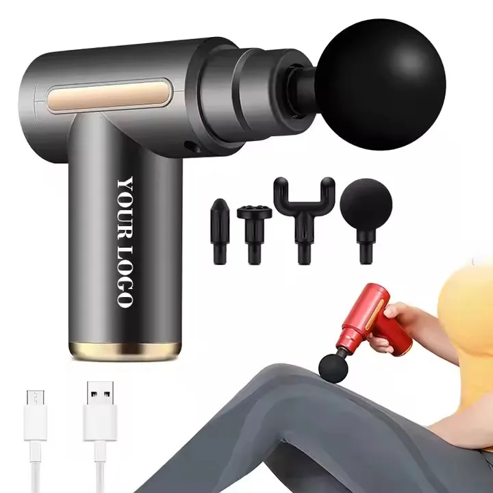 Portable Electric Mini Massage Gun Rechargeable Handheld Pistol Deep Tissue Percussion Targeting Back Pain Relief Neck