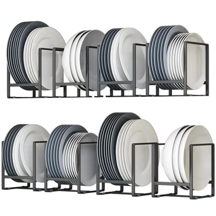 Multifunctional metal dish storage rack kitchen cabinets organizer corner shelf rack  plate rack holder