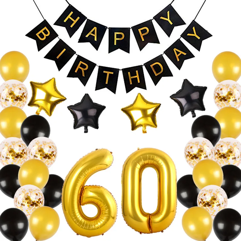 Conjunto De Globos De Fiesta De Cumpleanos Balloons Birthday Decorations Set for Adult