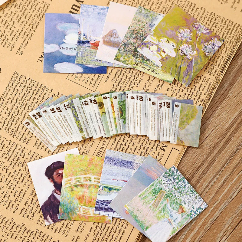 A6 Vintage Notebook Agenda 2024 Washi Tape Stationery Supplies Set Kids School Gift Box oil painting Stickers supplies van gogh